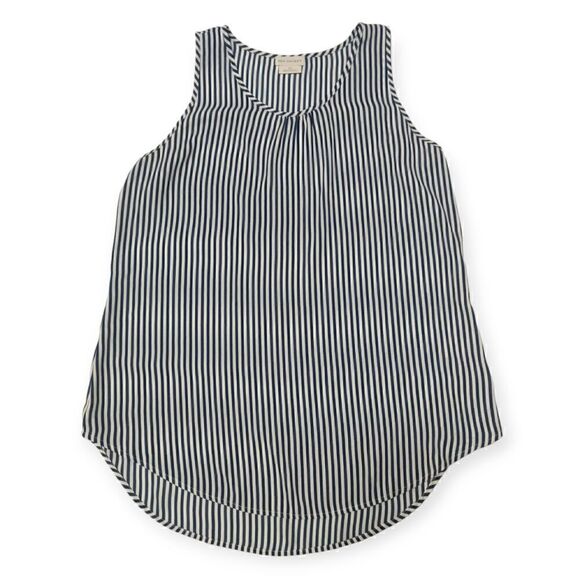 NWOT Van Heusen White Blue Stripe top blouse sz M - Picture 1 of 5